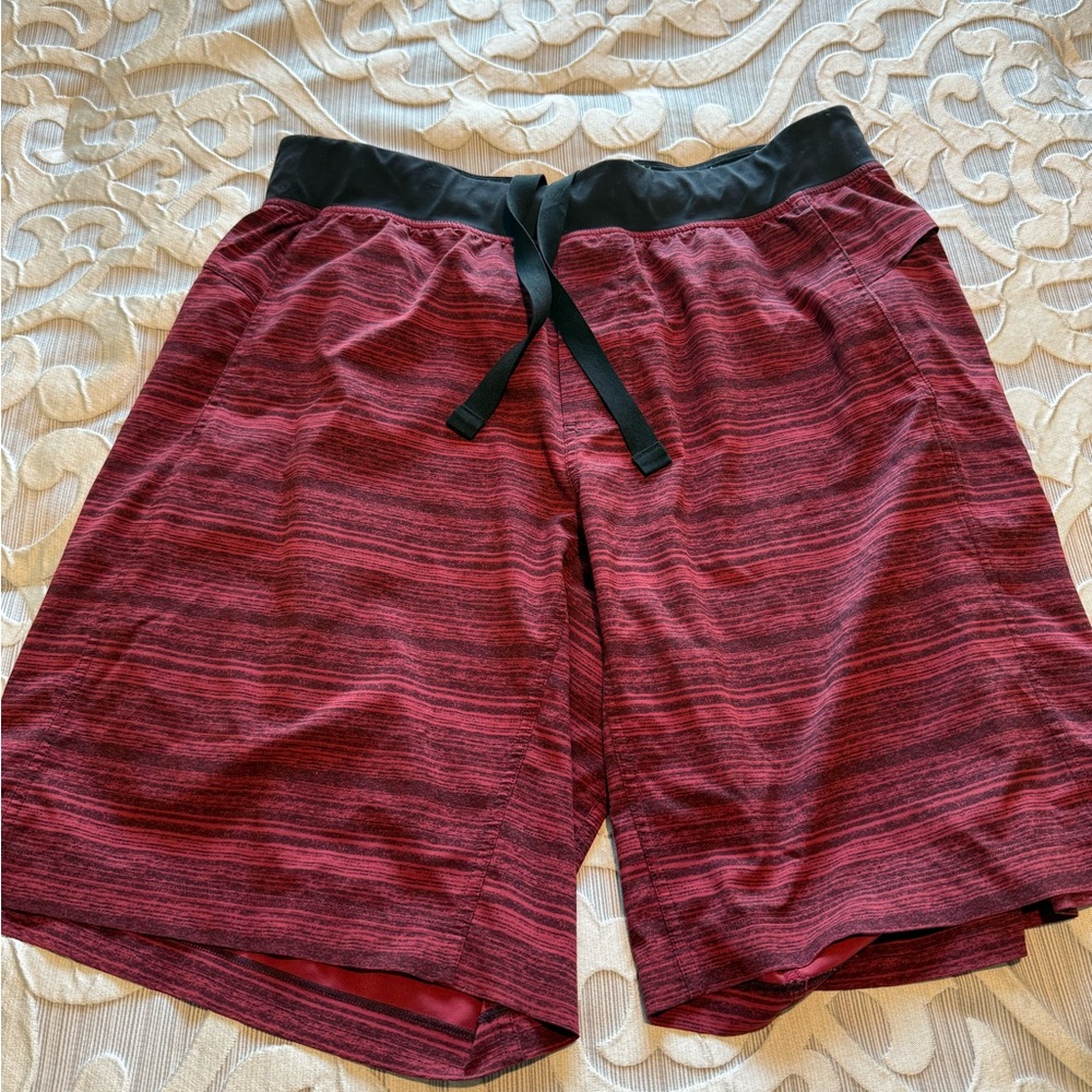 Lululemon Athletica Red and Black Athletic Shorts